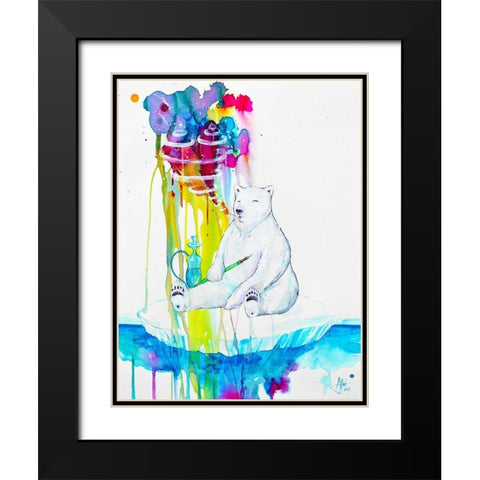 Mint Black Modern Wood Framed Art Print with Double Matting by Allante, Marc