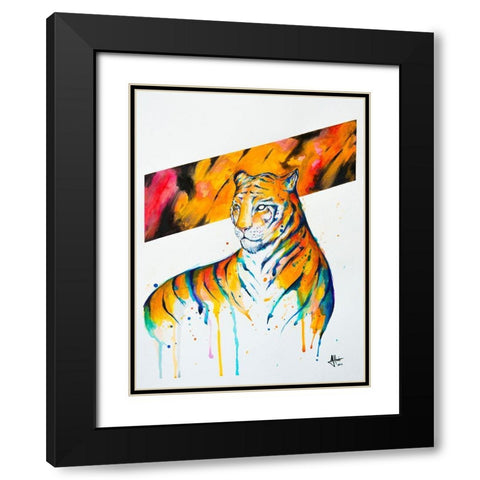 Burning Bright Black Modern Wood Framed Art Print with Double Matting by Allante, Marc