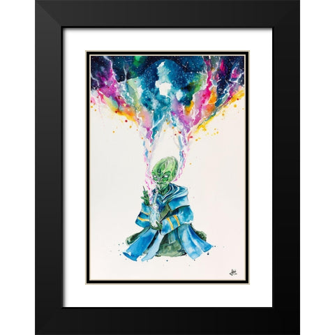 Alien Dabbing Black Modern Wood Framed Art Print with Double Matting by Allante, Marc