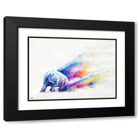 Ajax Black Modern Wood Framed Art Print with Double Matting by Allante, Marc