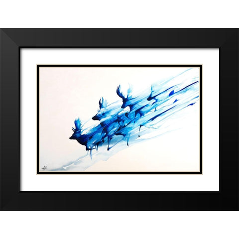 Caligo Black Modern Wood Framed Art Print with Double Matting by Allante, Marc