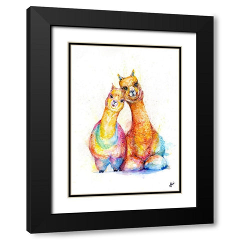 PackaAlpaca Black Modern Wood Framed Art Print with Double Matting by Allante, Marc