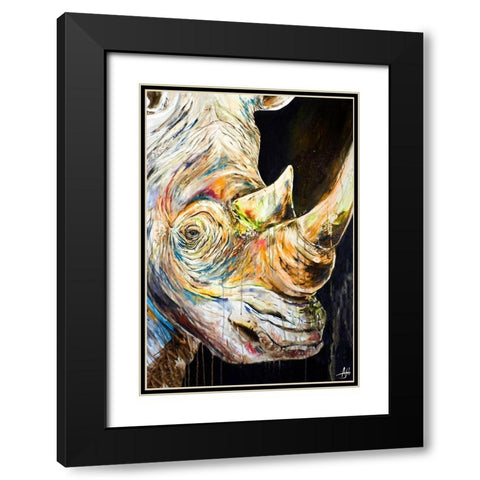 Unicorn Black Modern Wood Framed Art Print with Double Matting by Allante, Marc