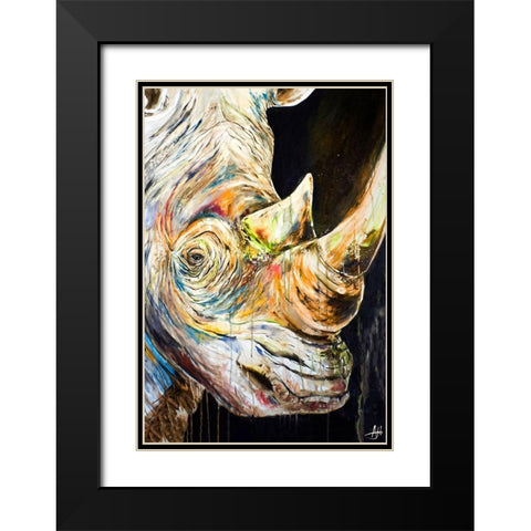 Unicorn Black Modern Wood Framed Art Print with Double Matting by Allante, Marc