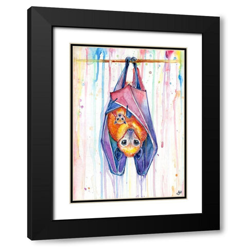 Buncha Bats Black Modern Wood Framed Art Print with Double Matting by Allante, Marc