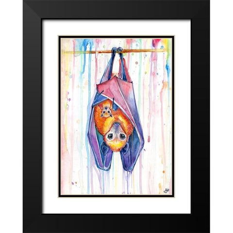 Buncha Bats Black Modern Wood Framed Art Print with Double Matting by Allante, Marc