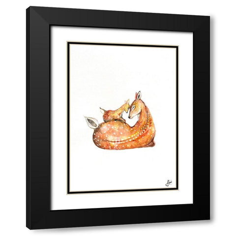 Doh a Deer Black Modern Wood Framed Art Print with Double Matting by Allante, Marc