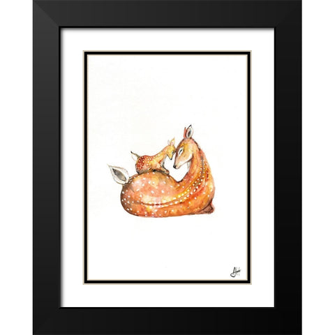 Doh a Deer Black Modern Wood Framed Art Print with Double Matting by Allante, Marc
