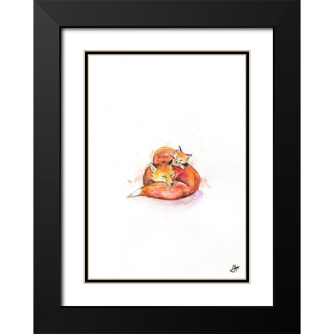 Foucaults Foxes Black Modern Wood Framed Art Print with Double Matting by Allante, Marc