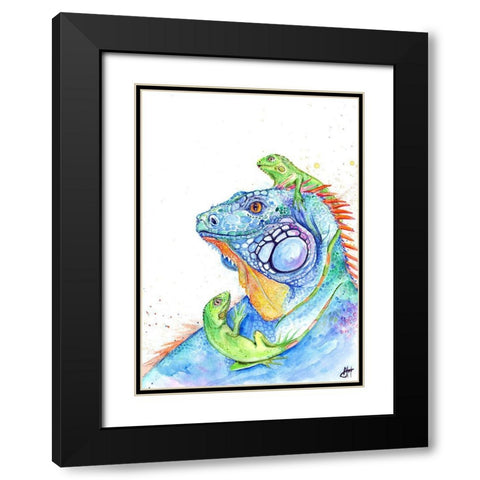 Here be Dragons Black Modern Wood Framed Art Print with Double Matting by Allante, Marc