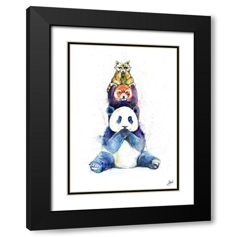 Pandamonium Black Modern Wood Framed Art Print with Double Matting by Allante, Marc