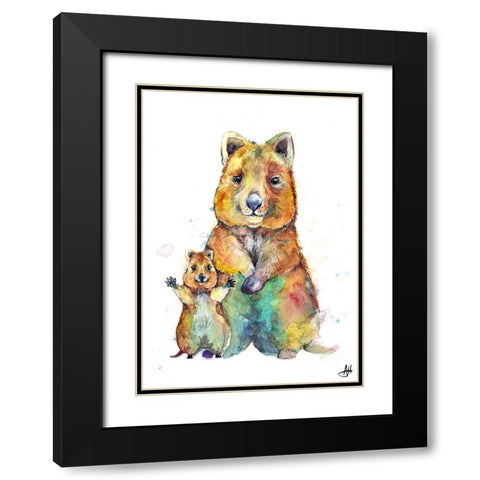 Qwazy Quokkas Black Modern Wood Framed Art Print with Double Matting by Allante, Marc