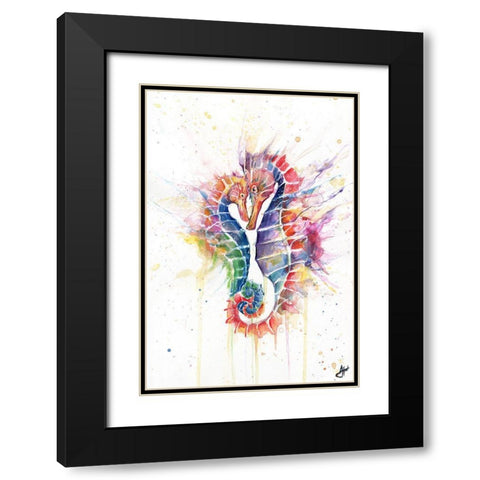 Sanguine Seahorses Black Modern Wood Framed Art Print with Double Matting by Allante, Marc
