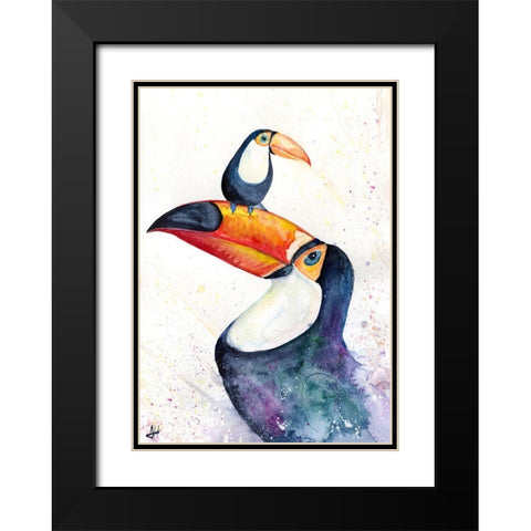 Toucan Play that Game Black Modern Wood Framed Art Print with Double Matting by Allante, Marc