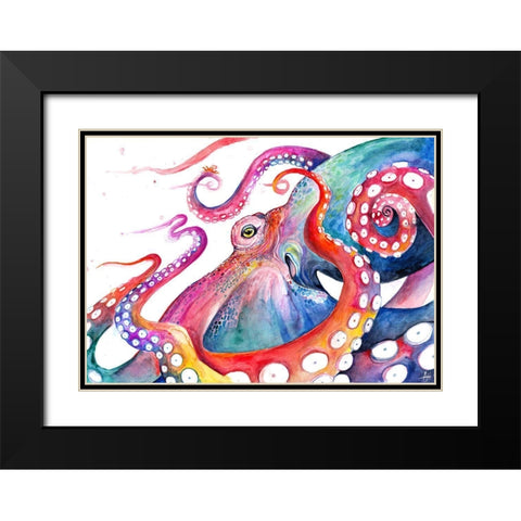 Augustus Black Modern Wood Framed Art Print with Double Matting by Allante, Marc