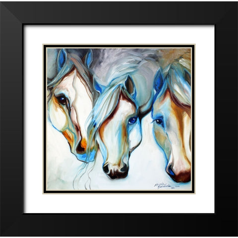 3 Nobles Equine Abstract Black Modern Wood Framed Art Print with Double Matting by Baldwin, Marcia