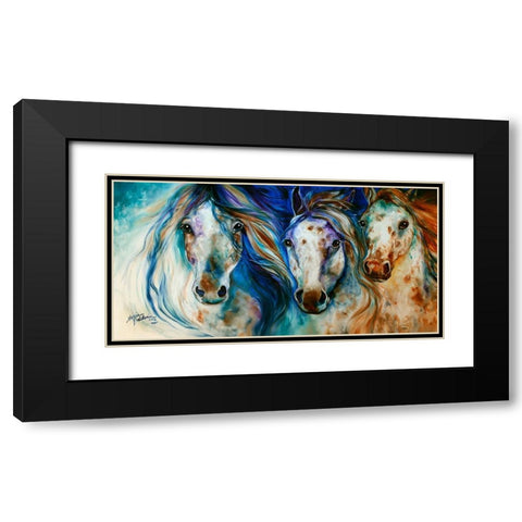 3 Wild Appaloosa Horses Black Modern Wood Framed Art Print with Double Matting by Baldwin, Marcia