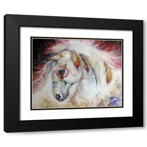 Apache The War Pony Black Modern Wood Framed Art Print with Double Matting by Baldwin, Marcia