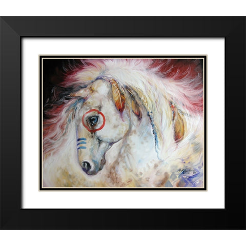 Apache The War Pony Black Modern Wood Framed Art Print with Double Matting by Baldwin, Marcia