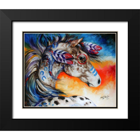 Appaloosa Indian War Horse Black Modern Wood Framed Art Print with Double Matting by Baldwin, Marcia