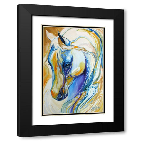 Arabian Abstract Black Modern Wood Framed Art Print with Double Matting by Baldwin, Marcia