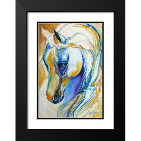Arabian Abstract Black Modern Wood Framed Art Print with Double Matting by Baldwin, Marcia