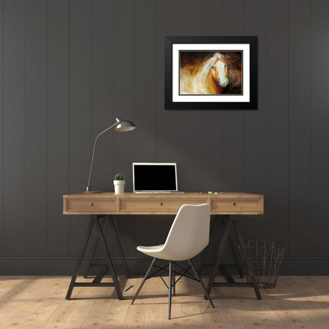 Autumn Breeze Equine Black Modern Wood Framed Art Print with Double Matting by Baldwin, Marcia