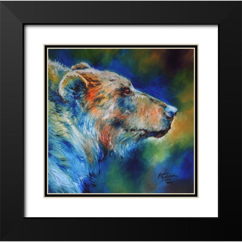 Bear Abstract Black Modern Wood Framed Art Print with Double Matting by Baldwin, Marcia