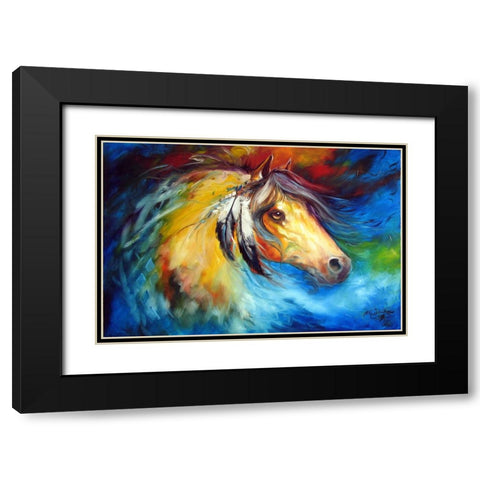 Blue Thunder War Pony Black Modern Wood Framed Art Print with Double Matting by Baldwin, Marcia