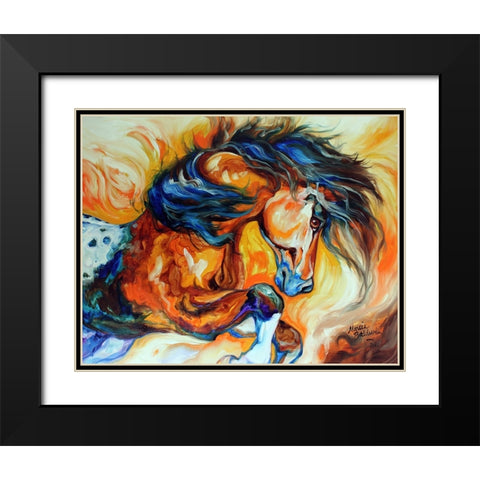 Dance Of The Wild One Black Modern Wood Framed Art Print with Double Matting by Baldwin, Marcia