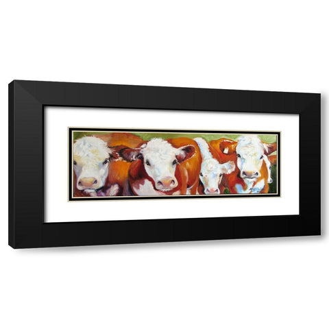 Fab Five Cows Black Modern Wood Framed Art Print with Double Matting by Baldwin, Marcia