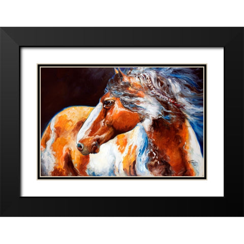 Mohican Indian War Horse Black Modern Wood Framed Art Print with Double Matting by Baldwin, Marcia