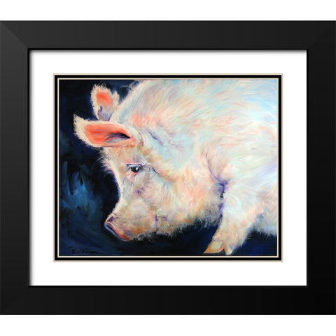 My Pink Pig Black Modern Wood Framed Art Print with Double Matting by Baldwin, Marcia