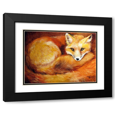 Red Fox Den Black Modern Wood Framed Art Print with Double Matting by Baldwin, Marcia