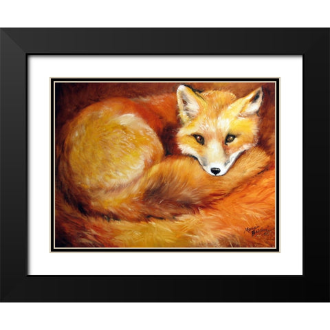 Red Fox Den Black Modern Wood Framed Art Print with Double Matting by Baldwin, Marcia