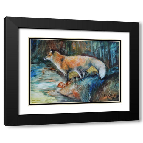 Red Fox II Black Modern Wood Framed Art Print with Double Matting by Baldwin, Marcia