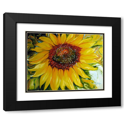 Sundown Sunflower Black Modern Wood Framed Art Print with Double Matting by Baldwin, Marcia