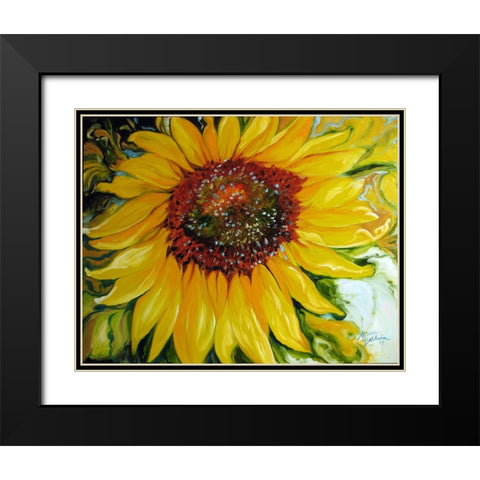 Sundown Sunflower Black Modern Wood Framed Art Print with Double Matting by Baldwin, Marcia