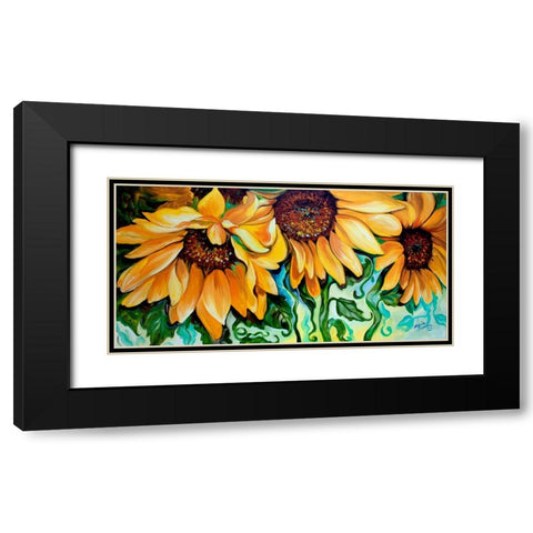 Sunflower Dance Black Modern Wood Framed Art Print with Double Matting by Baldwin, Marcia