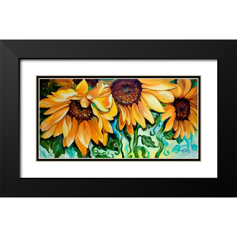 Sunflower Dance Black Modern Wood Framed Art Print with Double Matting by Baldwin, Marcia