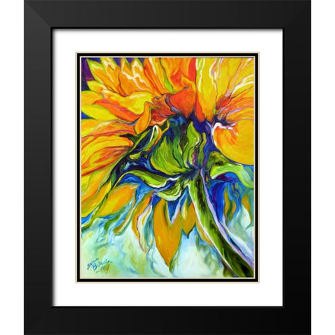 Sunflower In July Black Modern Wood Framed Art Print with Double Matting by Baldwin, Marcia