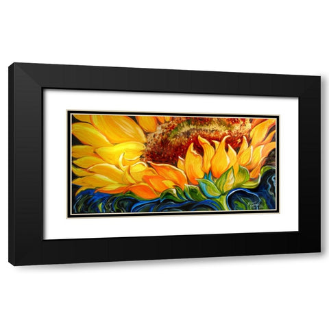 Sunflower Risen Shine Black Modern Wood Framed Art Print with Double Matting by Baldwin, Marcia