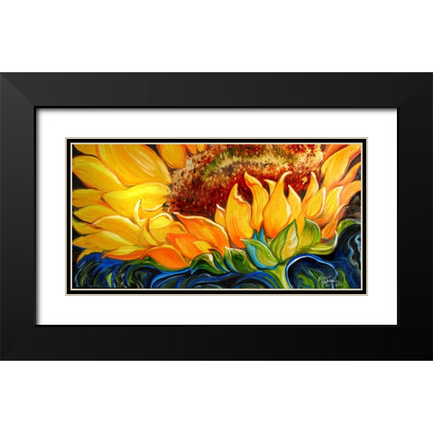 Sunflower Risen Shine Black Modern Wood Framed Art Print with Double Matting by Baldwin, Marcia