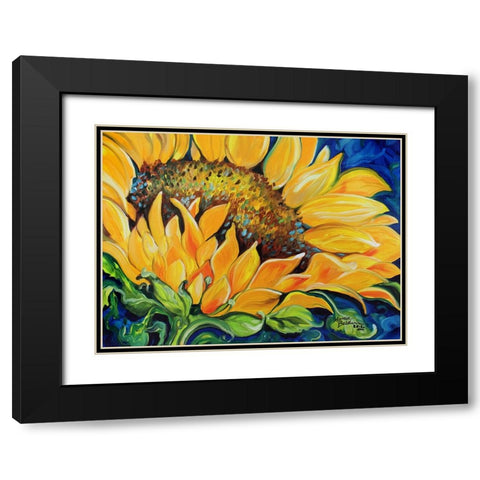 Sunflower September Black Modern Wood Framed Art Print with Double Matting by Baldwin, Marcia