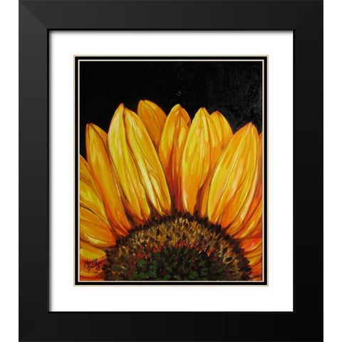 Sunflower Sunflower Black Modern Wood Framed Art Print with Double Matting by Baldwin, Marcia