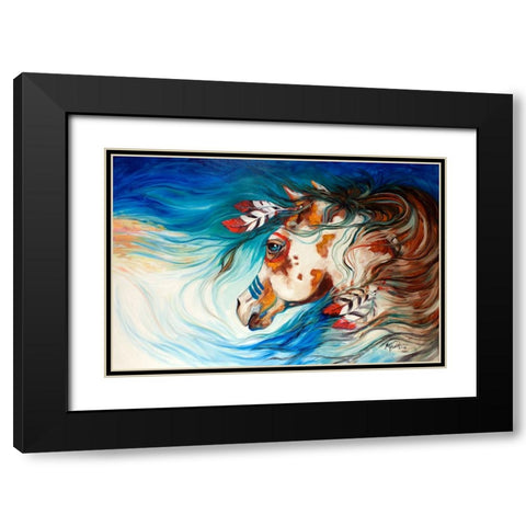 The Drifter Indian War Horse Black Modern Wood Framed Art Print with Double Matting by Baldwin, Marcia