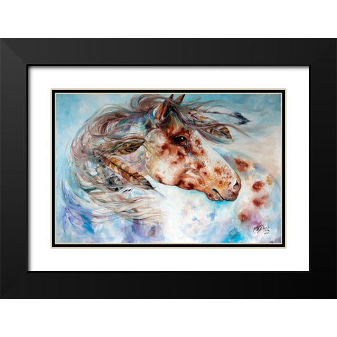 Thunder Appaloosa Indian War Horse Black Modern Wood Framed Art Print with Double Matting by Baldwin, Marcia
