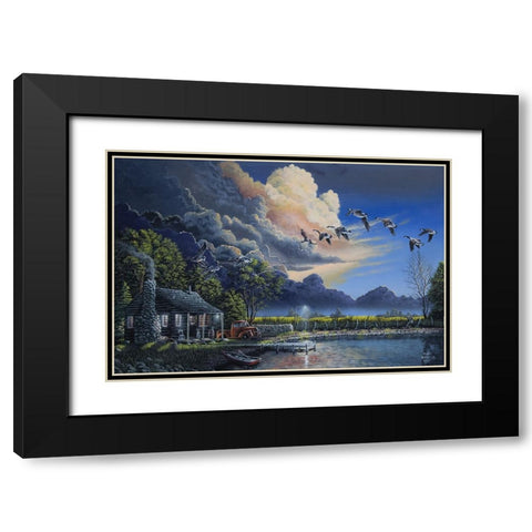 Cozy Country Cabin Black Modern Wood Framed Art Print with Double Matting by Harvill, Marc
