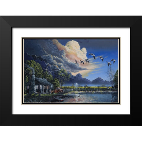 Cozy Country Cabin Black Modern Wood Framed Art Print with Double Matting by Harvill, Marc
