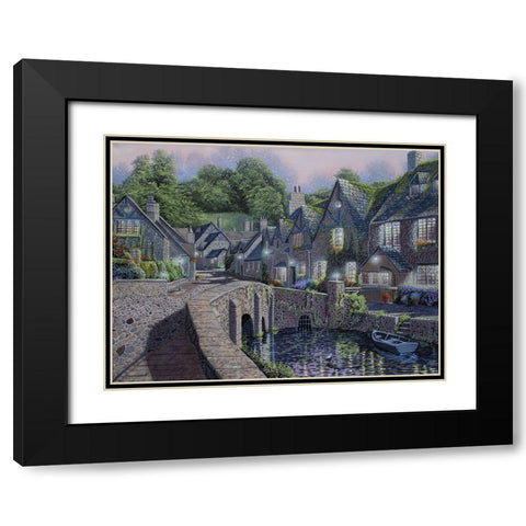 Lamp Light Village Black Modern Wood Framed Art Print with Double Matting by Harvill, Marc